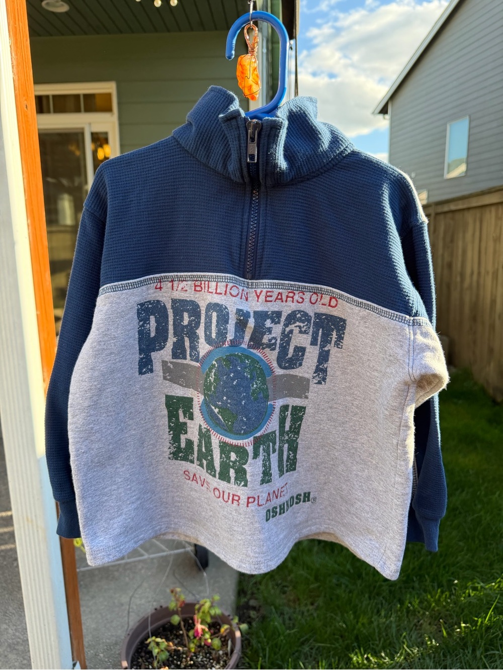 Vintage Oshkosh Quarter Zip Save our Planet Long-Sleeve • Tagged 5